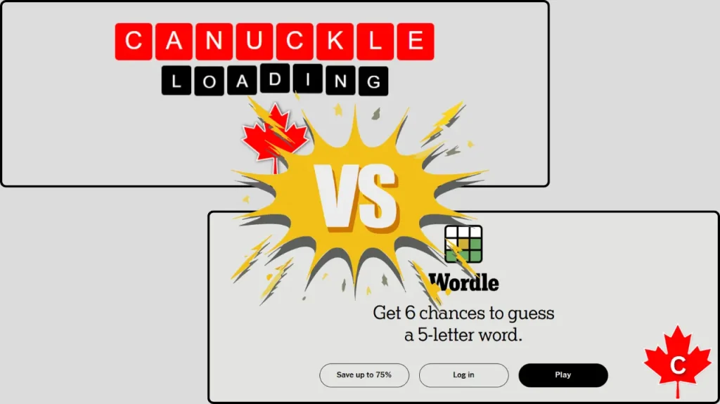 image that shows difference between canuckle and wordle